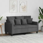 2-Sitzer-Sofa Dunkelgrau 138 x 77 x 80 cm Stoff mit Metallgestell Modernes Wohnzimmer Couch Breite Sitzfl&auml;che 120 cm Komfortabel & Robust f&uuml;r Living Room Bedroom B&uuml;ro