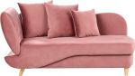 Beliani Chaise Longue Velvet roosa vasakpoolne hoiuruumipadjaga Modern Meri II