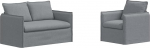 vidaXL Diivan Set 2 tk Hellgrau 136 x 82 x 85 cm Stoff, Stylisches modulares Sofa-Set, modernes Ecksofa f&uuml;r das Wohnzimmer, ergonoomisches Design, langlebige Sitzl&ouml;sung f&uuml;r drinnen