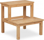 Relaxdays Step Stool 2 Steps Bambus Max 100 kg Lapsed ja majapidamine H x D 40 x 40 x 40,5 cm Looduslik
