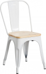 THINIA HOME Tugev t&ouml;&ouml;stustool puidust istmega 44 x 43 x 84 cm, raud-m&auml;nniterasest, valge, &uuml;ks suurus