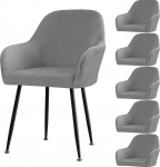 Toolikatted k&auml;etoega, 1, 2, 4, 6 komplekt, sametist toolikate, Stretch, kontor, arvutitoolide kate, eemaldatav, pestav kodumajapidamises ja elamises, s&ouml;&ouml;gitoas, hotellis (Hall, 6 tk)