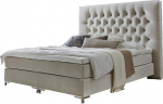 Atlantic Home Collection Ronja Box Spring voodi eriti suure peatoega hotelli v&auml;limusega, 180 x 200 cm, sisaldab topperit (H2 k&otilde;vadus), kreemjas v&auml;rvus.