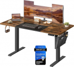 SONGMICS LSD016X01 Elektriline reguleeritava k&otilde;rgusega t&ouml;&ouml;laud, 60 x 140 x 72-120 cm, sujuvalt reguleeritav, liistudega, m&auml;lufunktsioon 4 k&otilde;rgusega, Vintage Brown/Base Black