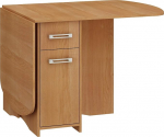 BIM Furniture Homi Mini 10 pikendatav laud, 160 x 80 x 75 cm, kokkupandav laud, k&ouml;&ouml;gilaud, s&ouml;&ouml;gilaud, ovaalne laud kapi ja sahtlitega (lepp)