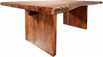 MASSIVMOEBEL24.DE Massiivne s&ouml;&ouml;gilaud Tree Edge Country House Style P&auml;hklipuu Lakitud Tree Table 210 x 110 cm Akaatsia vabakujuline #103