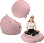BuBiBag Premium 2-in-1 Bean Bag t&auml;idisega lastele ja t&auml;iskasvanutele, v&auml;ljas ja sees, istmepadi, p&otilde;randapadi, m&auml;ngimine ja l&otilde;&otilde;gastumine, vett ja mustust t&otilde;rjuv (pulberroosa, 145 cm)