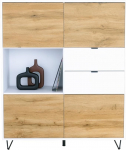 Vladon Marino Highboard, 4 uksega, Evoke tammepuust ja 2 sahtlit, mattvalge, valmistatud Saksamaal, mattvalge korpus (103 x 125,5 x 37 cm)