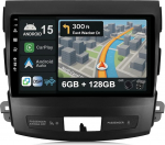 [6G+128G] IPS 9-tolline Android 15 autoraadio Mitsubishi Outlander/Peugeot 4007/Citroen C-Crosser Octa Core-[Sisseehitatud CarPlay/DSP/peegel Link/GPS Navi/360 Camera/Bluetooth 5.0/WiFi/USB