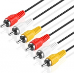TNP 3 RCA kaabel (25 FT) - 3RCA AV RCA Composite Video + 2RCA Stereo Audio M/M Male to Male Dual Shielded RCA Connector Plug Jack Wire Cord