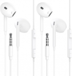 2 Pack In-Ear k&otilde;rvaklapid Wired 3.5mm Jack m&uuml;ra isoleeriv k&otilde;rvaklapid sisseehitatud mikrofoni ja helitugevuse reguleerimine &uuml;hildub iPhone/iPad/Samsung/Huawei/Computer/PC-ga
