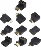 HDMI Mini HDMI / Micro HDMI Female Adapter Kit kuldne 10 Pack