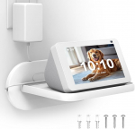 HomeMount seinakinnitus Nest Hub/Echo Show 5 jaoks - ruumi s&auml;&auml;stev nutikodu seinaalus, k&otilde;larite kinnitus, riiul, &uuml;hildub Google Nest Hub ja Nest Hub Maxiga (valge)