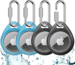 UNBREAKcable AirTag Pendant 4 Pack - koos karabiiniga, veekindel TPU kaitsekott Apple AirTagile, l&ouml;&ouml;gikindel, kriimustuskindel, sobib v&otilde;tmete, lemmikloomade, kottide, pagasi jaoks