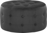 Beliani Modern Pouf Velvet kangas Dekoratiivne viltimine &uuml;mmargune must Tampa