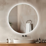 Venti 60 cm valgustusega vannitoa peegel, valgustusega vannitoa peegel, LED vannitoa peegel, &uuml;mmargune valgustatud seinapeegel, valgustusega vannitoa peegel, vannitoa peegel koos puutetundliku l&uuml;litiga