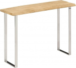 Makastle Vintage Konsolentisch mit Baumkante, Metallrahmen, Schmal Flurtisch Eingangstisch Sofatisch f&uuml;r Wohnzimmer Foyer Eingang, 105x33x76 cm Massivholz Mango