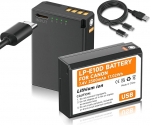 LP-E10 aku USB 2300 mAh USB Type C laadimisega, &uuml;hildub Canon EOS 1100D 1200D 1300D 2000D Rebel T3 T5 T6 Kiss X50 X70 L10 asendusakuga 2 tk.