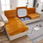 Stretch Velvet Non-Slip Diivan Diivan Padi Cover - eemaldatav diivanist istme katted elastse alusega, pestav elastne m&ouml;&ouml;bli kaitsekatted kaitsja (kuldne, lamamistool)
