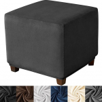 HFCNMY Ottoman Cover Square Stretch Velvet Square paks Ottoman Slipcover Square Washable Storage Ottoman Cover Footstock Cover Elastikp&otilde;hjaga (must)