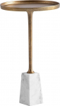 FineBuy K&otilde;rvallaud Ehtne marmorist metall 34 x 34 x 58 cm K&otilde;rvallaud kuldne valge v&auml;ike &uuml;mmargune elutoa laud diivan kaasaegne marmorist laud k&otilde;rge