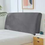 Voodi peatoe kate Universal Stretch Fit Modern Velvet tolmukindel kaitsja King Double Bed (helehall, 150-170cm)