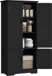 HOMCOM K&ouml;&ouml;k Buffet Kaasaegne k&ouml;&ouml;gikapp Multi Shelf 2 kapid 3 riiulid MDF puitlaastplaat Must