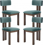 chairus Retro s&ouml;&ouml;gitoa toolid komplekt 4 seljatoega, pehmendusega k&ouml;&ouml;gitoolid t&auml;ispuidust jalgadega, sametiga polsterdatud toolid s&ouml;&ouml;gituppa, k&ouml;&ouml;ki, roheline