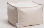 Brooklyn White Pouf - Ristk&uuml;likukujuline Boucl&eacute; moodne disain elutuppa ja lounge'ile