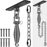 Dolibest Swing Ceiling Hook, Punch Bag Ceiling Mount 360&deg; Swivelling 4-Hole Hammock Attachment Hanging Chair Hanger Carabiner 6 mm Spring & 100 cm Chain Sandbag Holder for Wooden Beams, kuni 159 kg