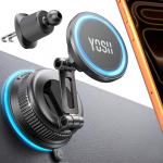 YOSH f&uuml;r MagSafe Autohalterung, 3-in-1 Vakuum Magnet Halterung mit 300N Saugkraft & Doppelhaken, f&uuml;r L&uuml;ftung, Armaturenbrett & Windschutzscheibe, 22&times;N56 Magnete, kompatibel mit iPhone, Samsung, Pixel