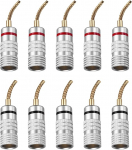 QUARKZMAN Flex Pin Banana Plug 8,5 mm (5/16 tolli) Banana Socket 2 mm kullatud Banana Plug kevadel terminalid k&otilde;larikaabli Matt Pack of 10