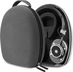 Geekria Shield Case &uuml;hildub B&O Play HX, Portal, H9i, JBL Tune760NC/710BT/700BT k&otilde;rvaklappidega, asendus k&otilde;vakesta reisikott koos kaablihoidjaga (mikrokiud hall)