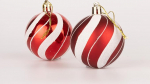 60mm / 18tk Christmas Baubles Shatterproof Red White Candy Stripes Christmas Tree Decorations Baubles Ornaments Baubles Christmas Decorations Holiday Decoration Shiny Matte Glitter