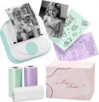 Itari Q02 Mini Printer Bluetooth Photo Printer for Smartphone, Thermal Printer for Learning, School Supplies Aesthetic, Label Printer for Notes, Diary, Memo, Photo, Journal, with 3 Rolls of Paper