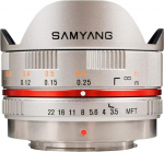 Samyang 7.5 mm Fisheye F3.5 Manual Focus Lens for Micro 4/3 - Silver