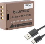 Blumax aku Fujifilm NP-W126s | - 1050mAh - Fuji NP-W126 | - USB Type-C laadimisportiga - X-M5 X100F X100VI X-A3 X-T3 X-T30 III X-M5 X-T50 X-M5 X-T50
