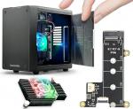 ElectroCookie Mini PC korpus Raspberry Pi 5 jaoks koos M.2 NVMe SSD PCIe HAT ja aktiivse RGB valgustusjahutusega (must korpus + M.2 HAT[X1001])