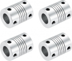 QUARKZMAN 4 tk 5 mm kuni 10 mm alumiiniumsulamist v&otilde;lli&uuml;hendus L24.5 x D19 paindlik &uuml;hendusl&uuml;li 3D printeri CNC masinale DIY kodeerija, mootori v&otilde;llile, h&otilde;bedane