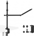 Tinpops Desk Mount koos lisakinnitusvarrega, eemaldatav 2-osaline Magic Arm, &uuml;lalpool olev valgusalust, &uuml;lalpool olev telefonialust DSLR-kaamerale/t&auml;ielikule valgusele/live striimimisele/veebikaamerale
