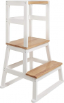 Bomi&reg; Vario Swubi Children's Learning Tower Wooden Stool Natural White I Learning Tower for Children from the Stand Holder Tower Kitchen Children's Furniture Learning Tower I More Safety for Child Education
