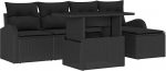 6-teiliges Garten Sofa Set mit Kissen Schwarz Poly Rattan Gartenlounge Model3348629