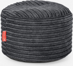 Lounge Pug Small Round Footstool, Pouf, Bean Bag Stool, Small, Corduroy Black
