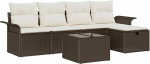 6-teiliges Garten Diivan Set mit Kissen Braun Poly Rattan Gartenlounge Model3358867