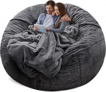 Bean Bag Chair Cover (ainult kate, ei ole t&auml;itmine), suur &uuml;mmargune pehme pehmete pehmete pestavate Bean Bag Lounger Diivan Duvet Cover t&auml;iskasvanutele, elutuba, magamistuba, m&ouml;&ouml;bli kate