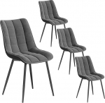 WOLTU 4 s&ouml;&ouml;gitoa tooli komplekt K&ouml;&ouml;gitooli pehmendusega disaintool, millel on seljatoed ja metallist iste ning metallist raam