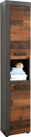 trendteam smart living - Indy - Tall Cabinet - Matera/Old Oak - 4 Compartments and One Shelf - (W x H x D) 36 x 184 x 31 cm - Rustic Design - Scratch-Resistant
