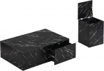 AUJDKDH Modern Modular Living Room Coffee Table Marble Effect Side Table Coffee Table Set Sofa Side Table and Balcony, Set of 2 (1.2)