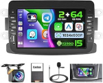 Hikity 2G + 64G Android autoradio Renault Spring, Dacia Logon, Duster, Captur, Sandero, Symbol, Lodgy, Lada Xray koos Carplay Android Car Wireless, 9-tolline puuteekraaniga navigatsioon GPS WiFi BT RDS/FM
