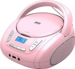 Kaasaskantav CD m&auml;ngija lastele - raadio CD Boombox Bluetooth, FM raadio, USB sisend & AUX port & k&otilde;rvaklapipesa, CD m&auml;ngija koju v&otilde;i &otilde;ue (roosa)
